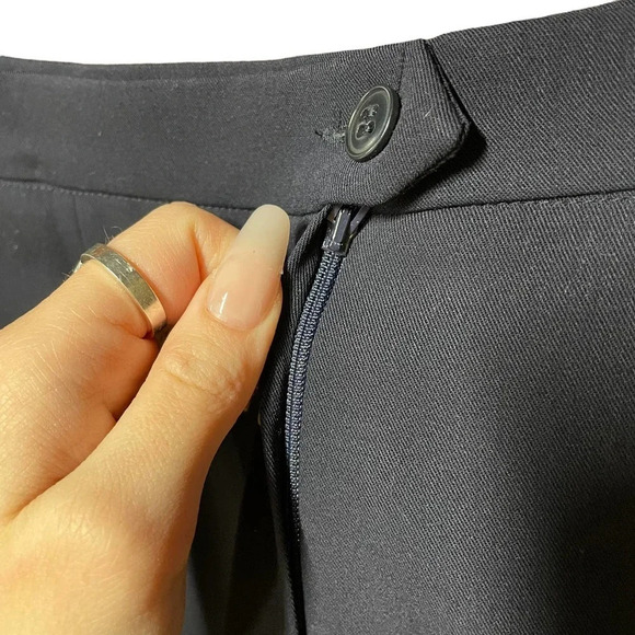 MaxMara Navy Blue Classic Virgin Wool Pencil Skirt Size US 10 - Picture 4 of 6